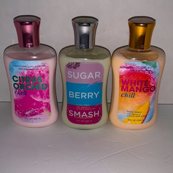 🌈🌸🌺🍓🍊BBW Citrus Orchid Chill, White Mango Chill lotion Bundle of 2 🥭🏝☀️